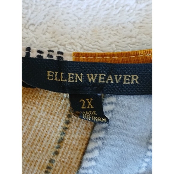 Ellen Weaver Plus Size 2X Boho Striped Blouse Multicolor Tunic Top Casual Chic - Picture 16 of 16